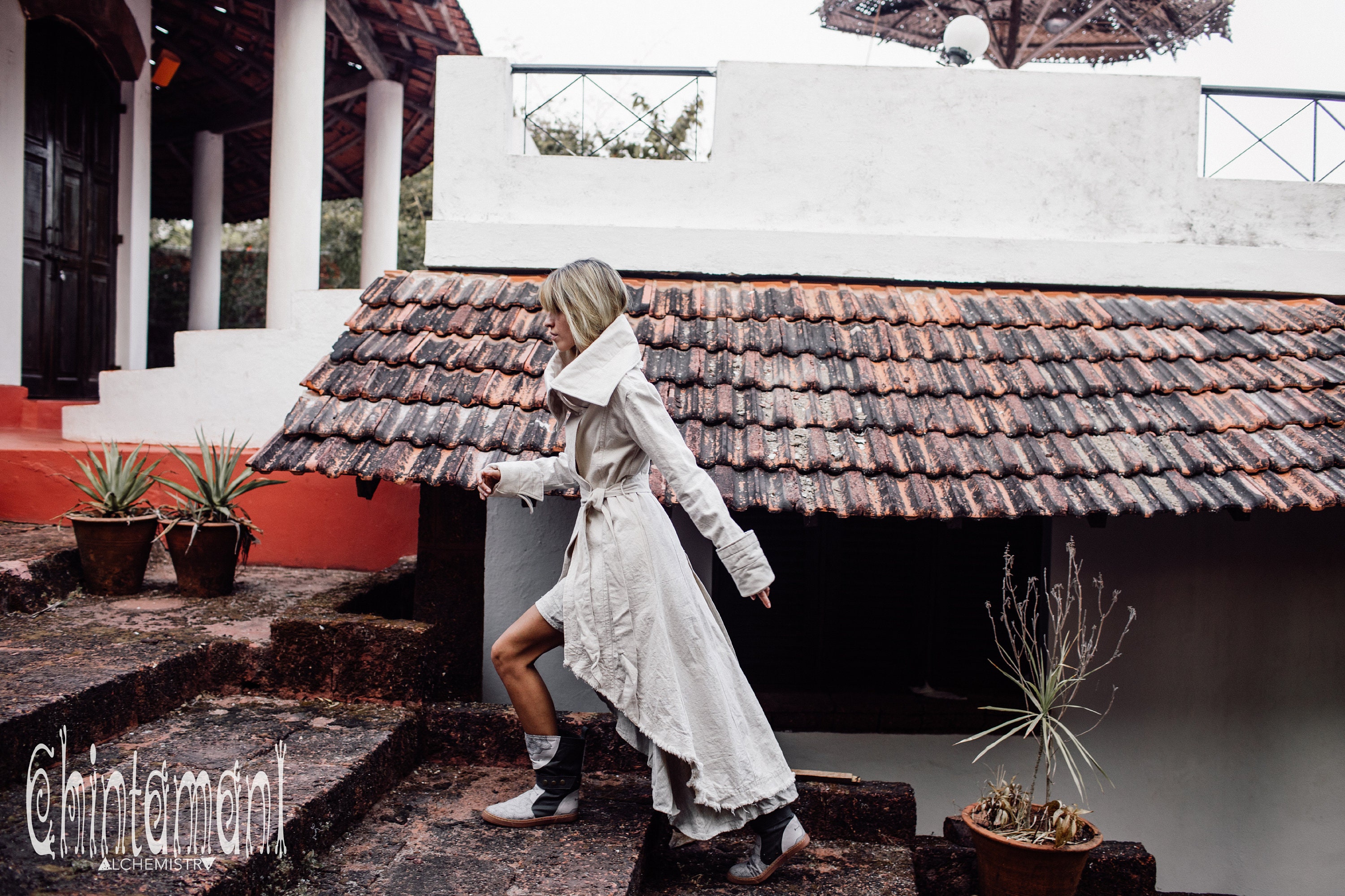Asymmetric Bohemian Coat ∆ Canvas Trench Coat Women ∆ Maxi Asymmetric Bohemian Coat ∆ Canvas Trench Coat Women ∆ Maxi