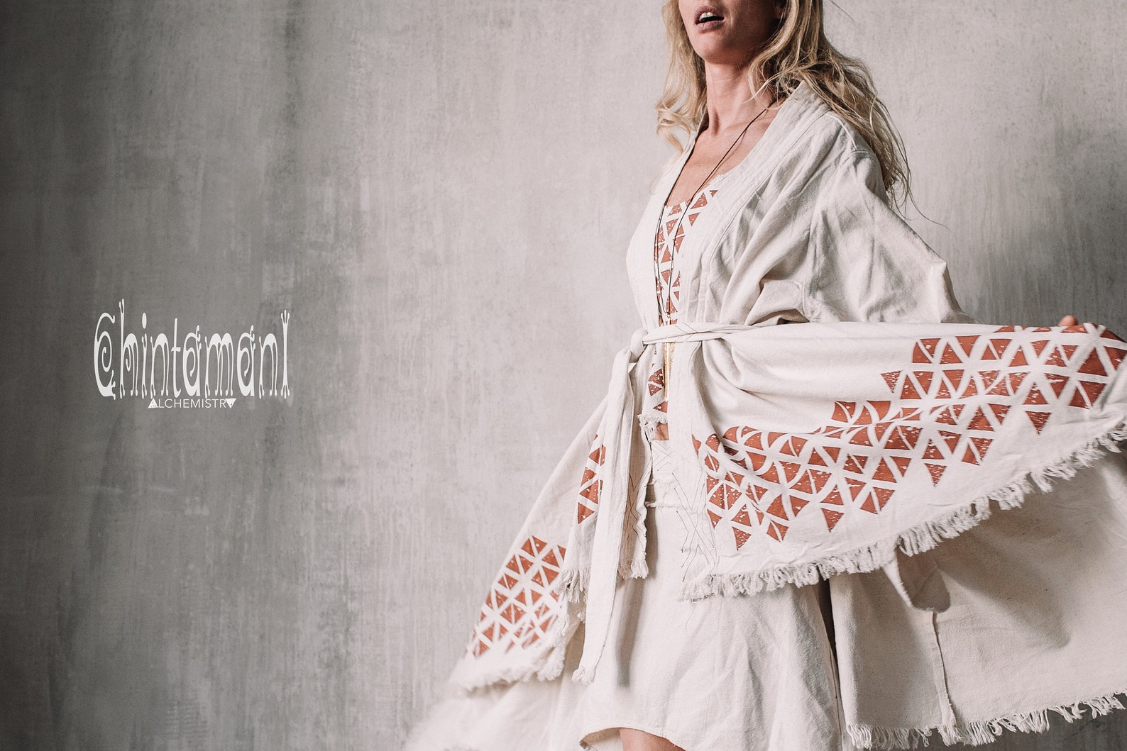 Women Wrap Kimono Robe Boho Free Size Huge Mantle White Etsy