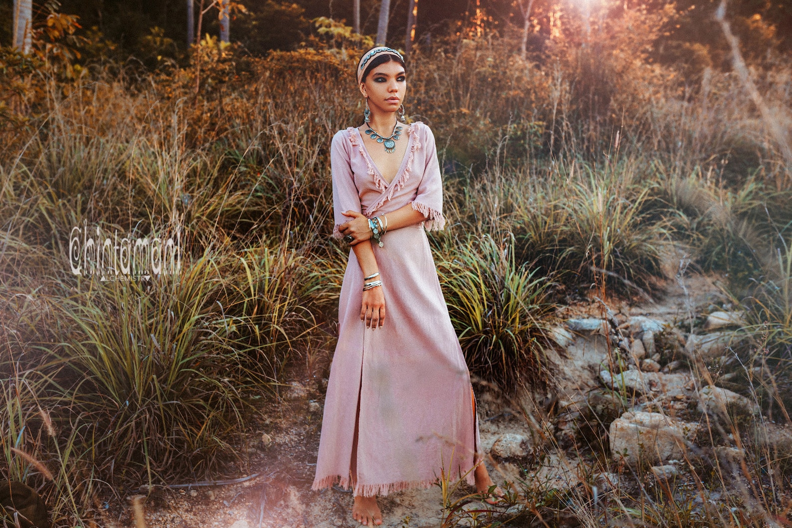 Boho Wrap Midi Dress main image 1