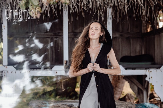 Black tunic hoodie clearance