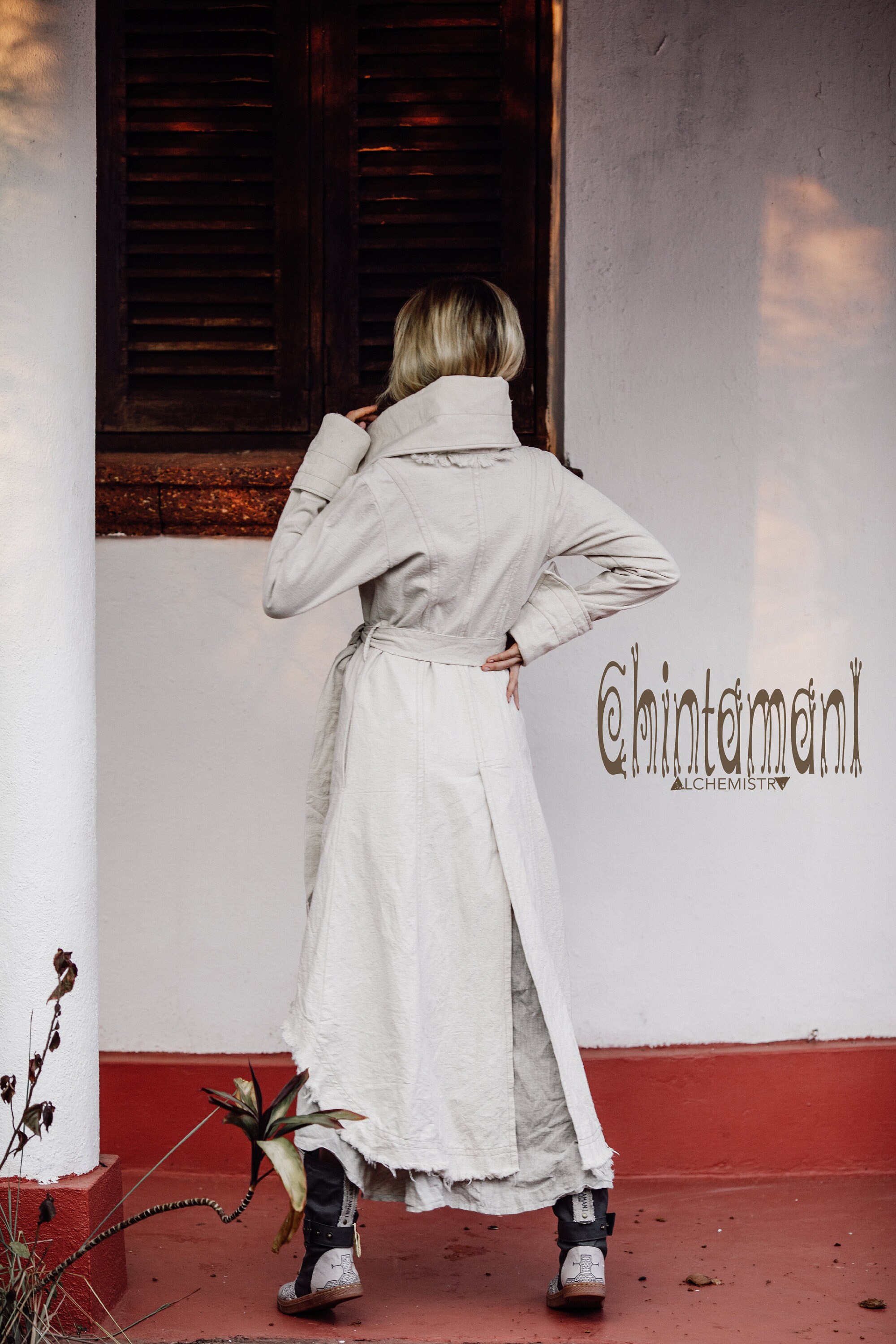 Asymmetric Bohemian Coat ∆ Canvas Trench Coat Women ∆ Maxi Asymmetric Bohemian Coat ∆ Canvas Trench Coat Women ∆ Maxi