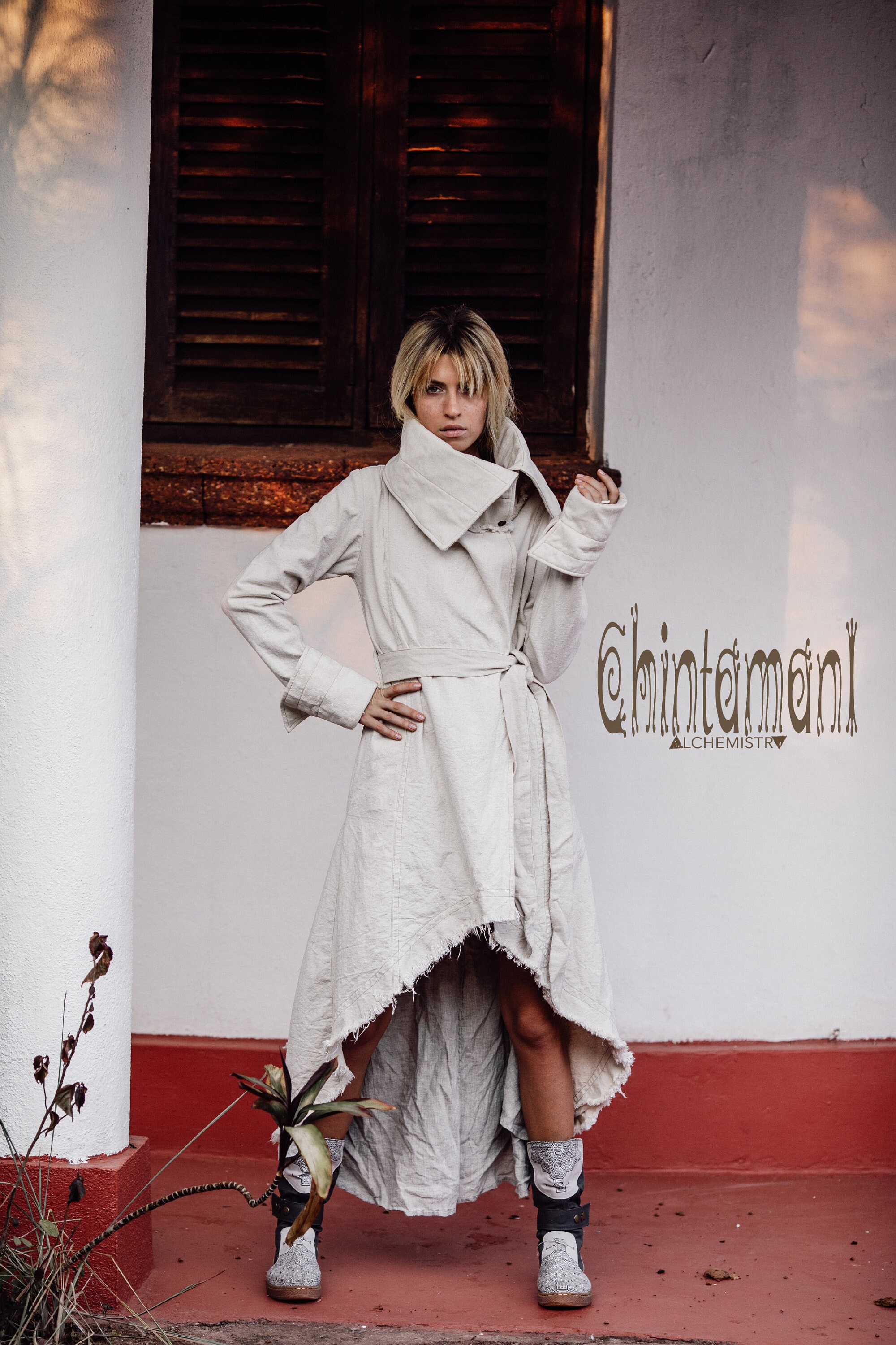 Asymmetric Bohemian Coat ∆ Canvas Trench Coat Women ∆ Maxi Asymmetric Bohemian Coat ∆ Canvas Trench Coat Women ∆ Maxi