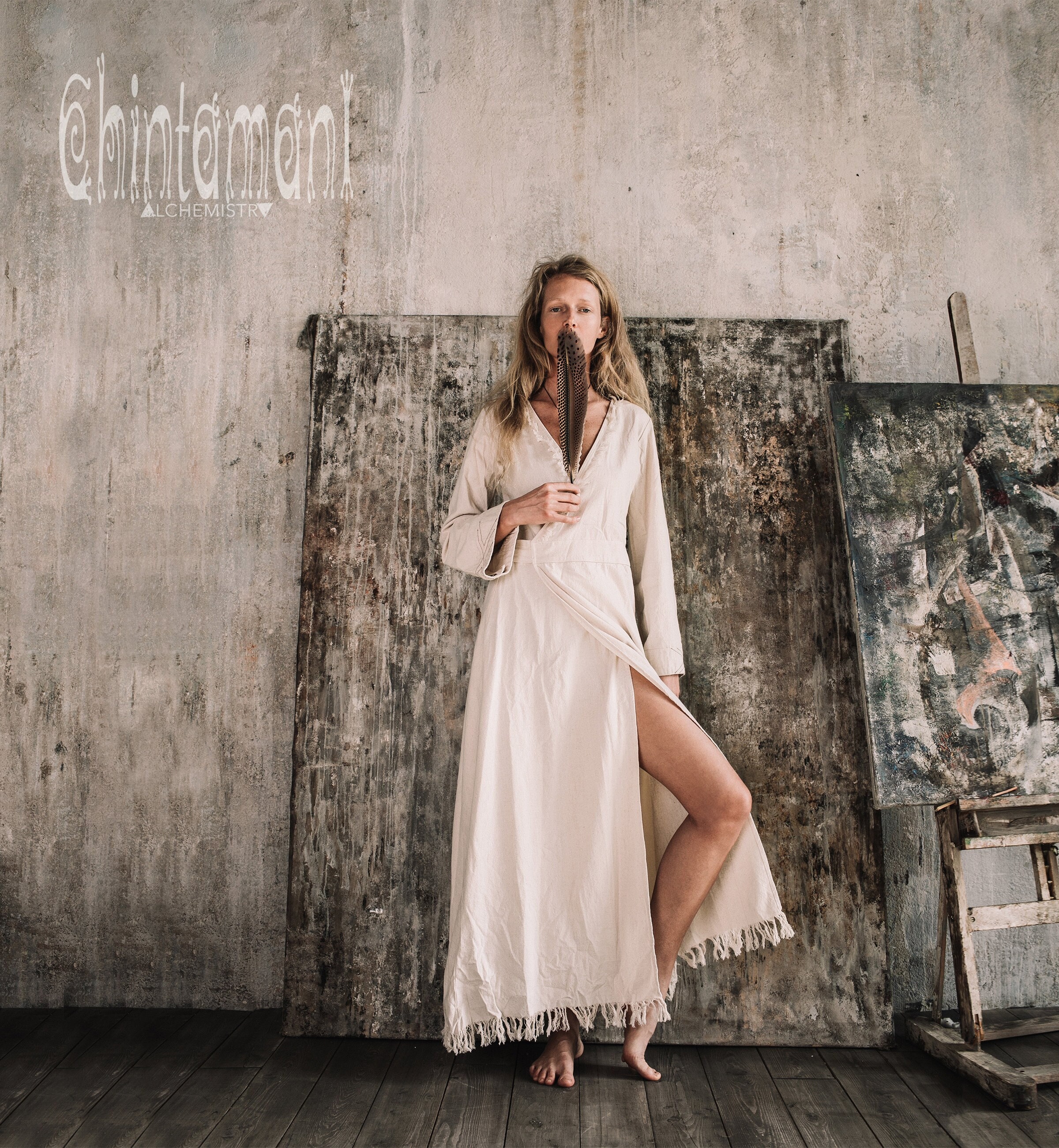 White Boho Longsleeve Dress With Fringe - Etsy