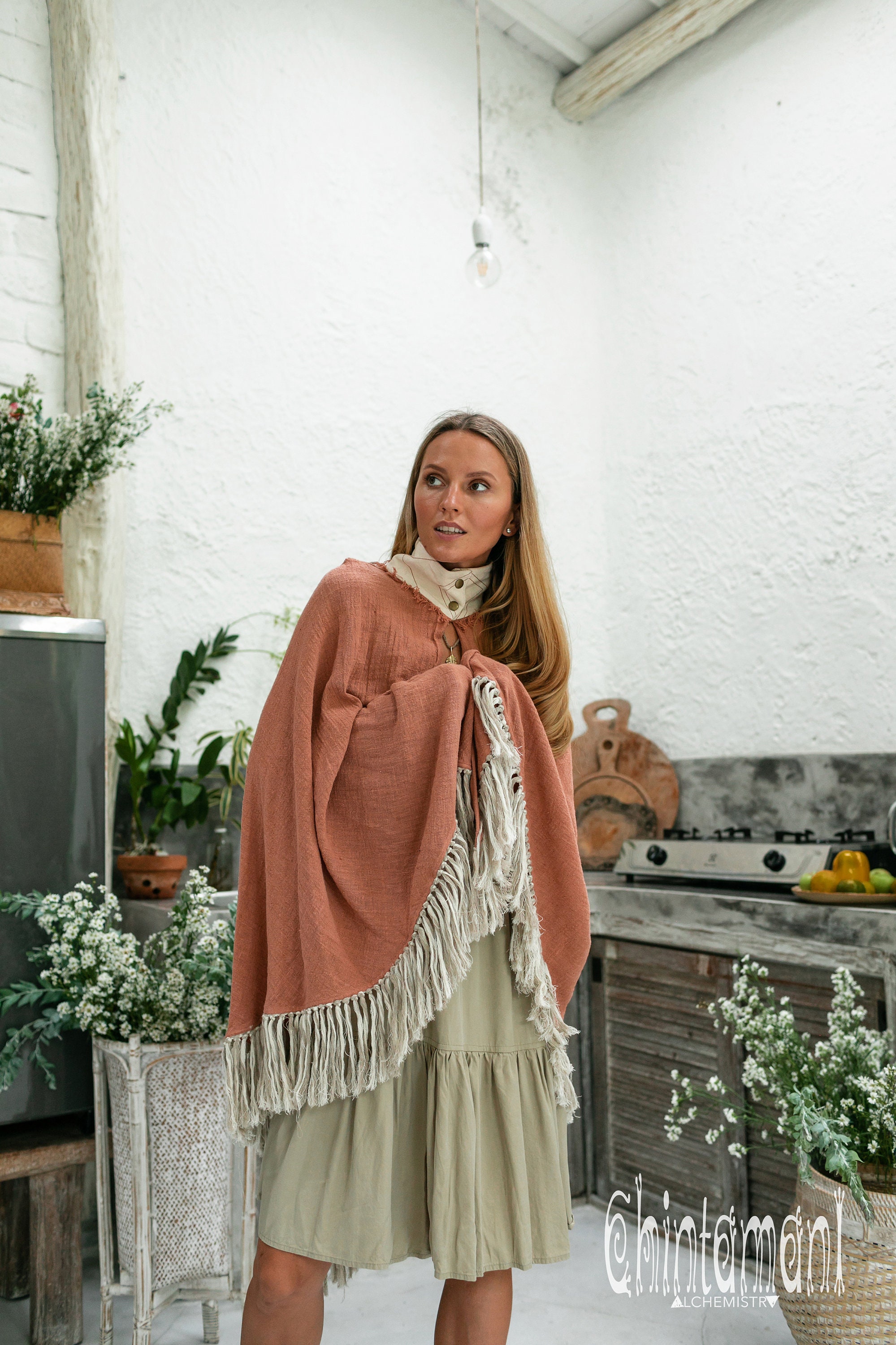 Faux Fur Shawl Wrap Women Poncho Cape Faux Fur Trim Coat