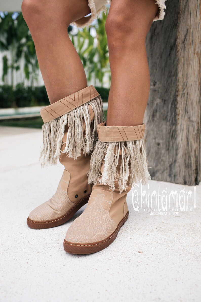 Boho Shoes Women Vegan Boots Hippie Festival Shoes Etsy
