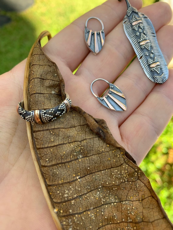 Chintamani Tribal Ring Sterling Silver 925 & 20K Gold - Etsy