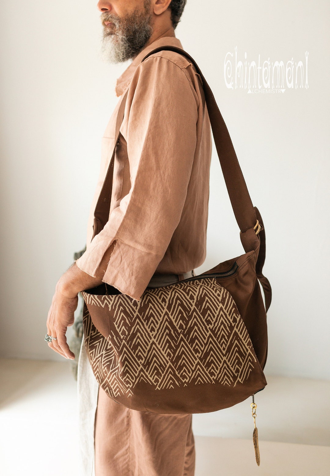 Mens Crossbody Bag Canvas Backpack Eco Friendly Messenger Etsy