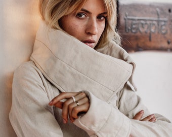 Asymmetric Bohemian Coat ∆ Canvas Trench Coat Women ∆ Maxi Asymmetric Bohemian Coat ∆ Canvas Trench Coat Women ∆ Maxi
