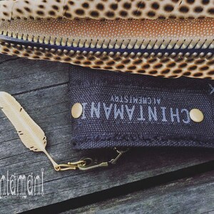 Black Cotton Canvas Zipper Pouch Shipibo Tribal Boho Wallet Cell Phone Purse Eco Veg Clutch Zip Wristlet Wallet Ibiza Accessory image 10