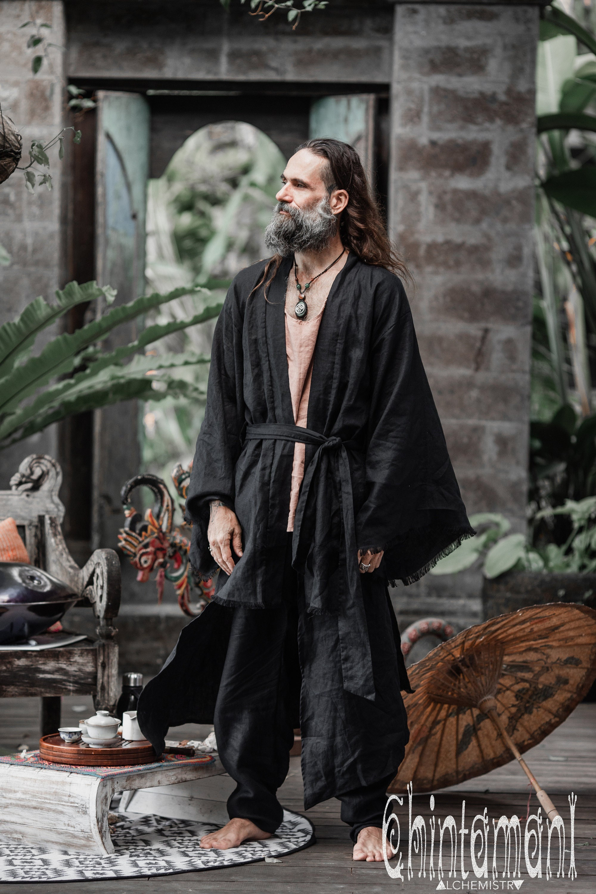 Japanese kimono robe mens deals