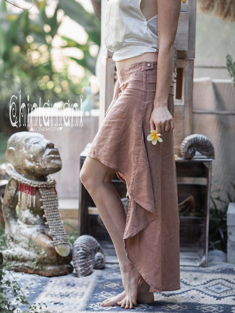 High Low Linen Skirt Long Boho Skirt Women Boho Clothing Etsy
