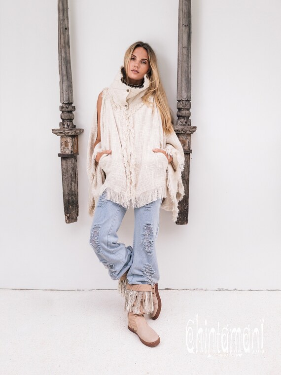 ジャケット・アウター vintage LINEN poncho jacket bz vintage LINEN poncho jacket bz