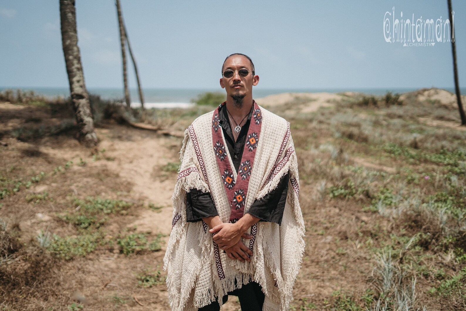 Berber Poncho - Charcoal main image 1