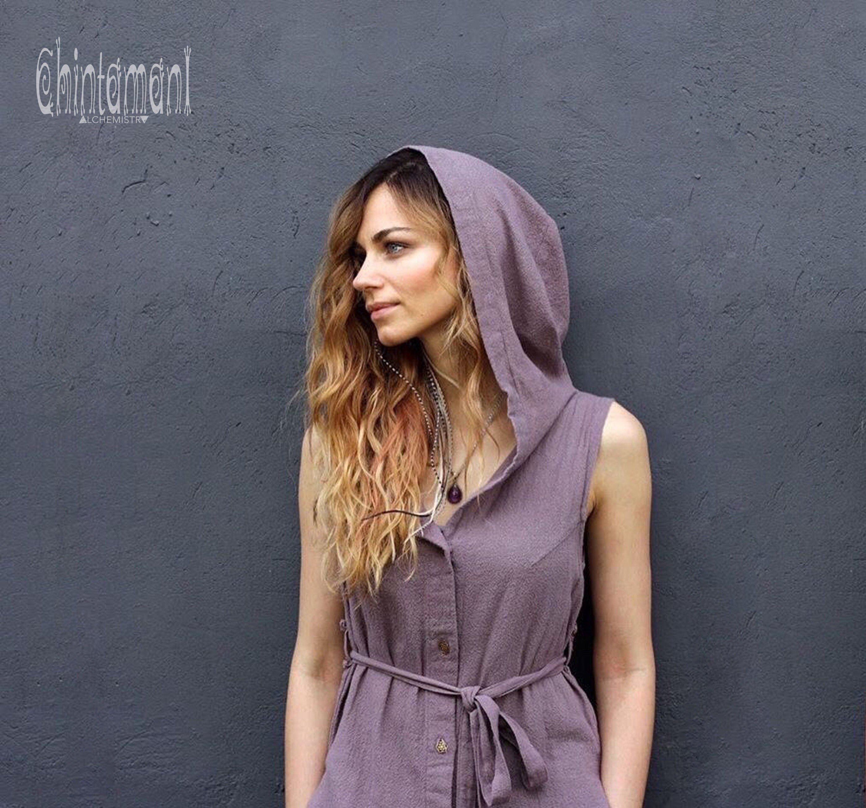 Raw Cotton Hooded Boho Tunic Dress Women Hippie Goa Festival - Etsy Canada