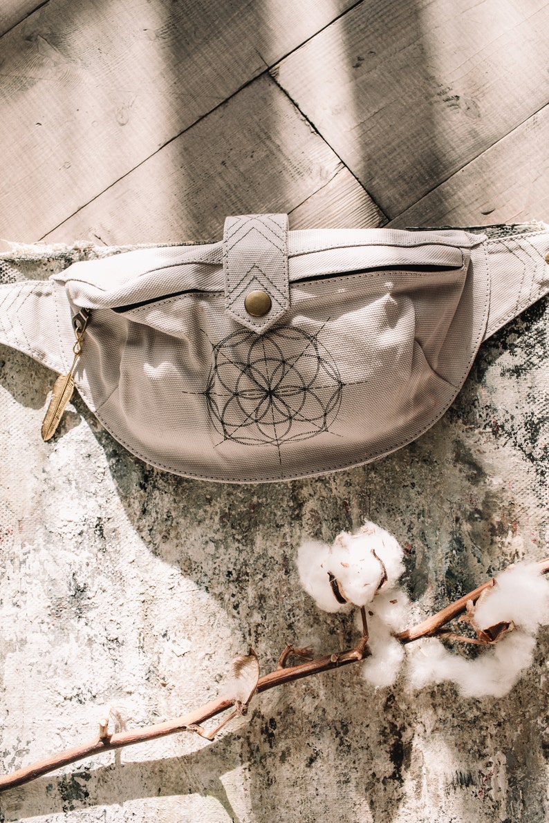 Banana Bag Fanny Pack Women Flower Of Life Bag Canvas Waist Bag Desert Man Festival Pocket Belt Phone Fanny Waist Pack Pouch zdjęcie 6