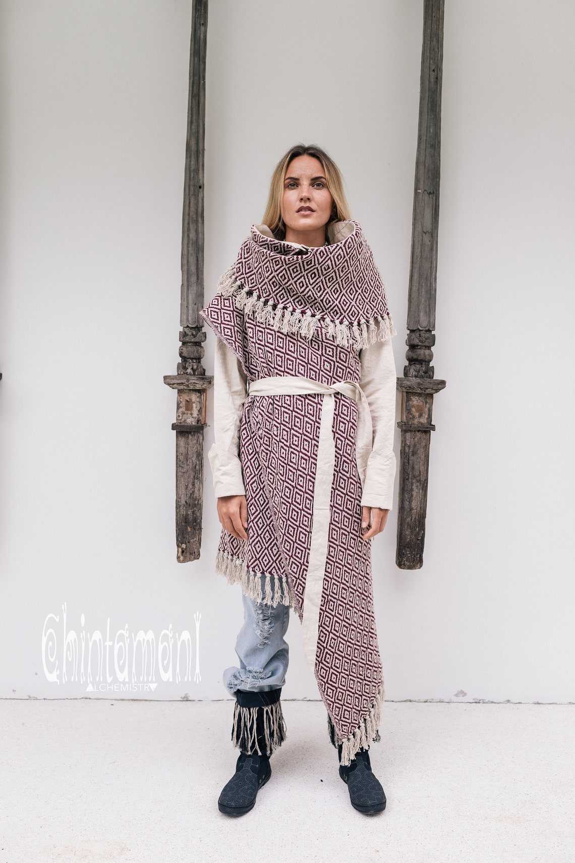 Blanket Coat Women Oversized Boho Cardigan Duster Fringe Etsy