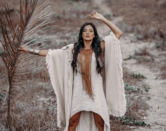 Boho Festival Poncho Kimono ∆ Burning Man Clothing Women