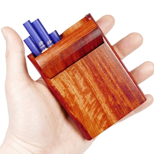 Portasigarette in palissandro per 7 sigarette king size, scatola per sigarette in legno realizzata a mano