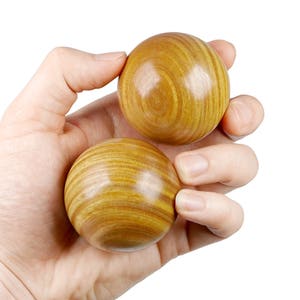 One Pair Solid Verawood Hand Exercise Balls, Wood balls, Hand Massage Wood Balls, Magic Ball, Physical Wooden Balls