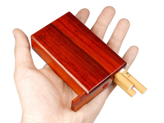 Handmade Rosewood Cigarette Case, Sliding Lid, King Size