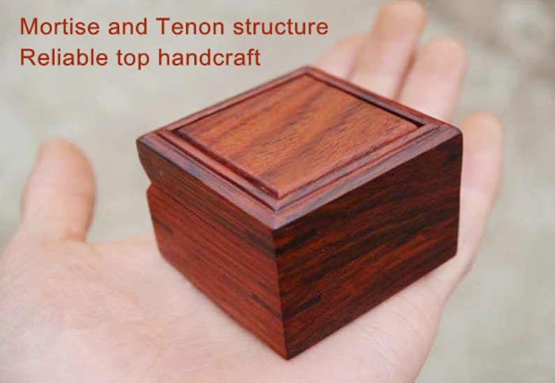 Custom Premium Rosewood Ring Box with Brass Hinges and Personalized Laser Engraving image 3