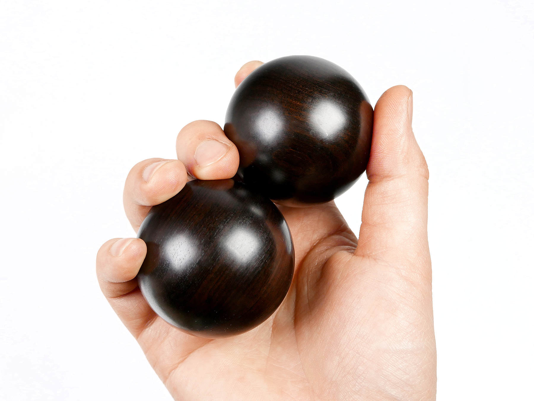 2 Solid Ebony Hand Exercise Balls Natural Wood balls Etsy