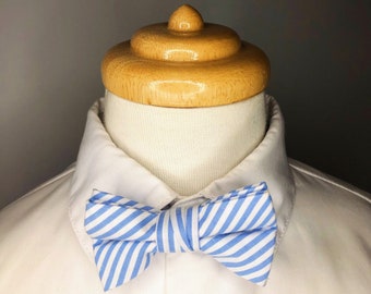 Blue striped cotton baby bowtie / boys bowtie / children's bowtie