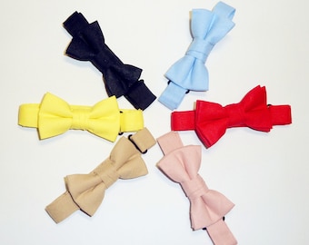 Linen baby bowtie / boys bowtie / children's bowtie - Sky blue bowtie, Black bowtie, Yellow bowtie, Beige bowtie, Pink bowtie, Red bowtie
