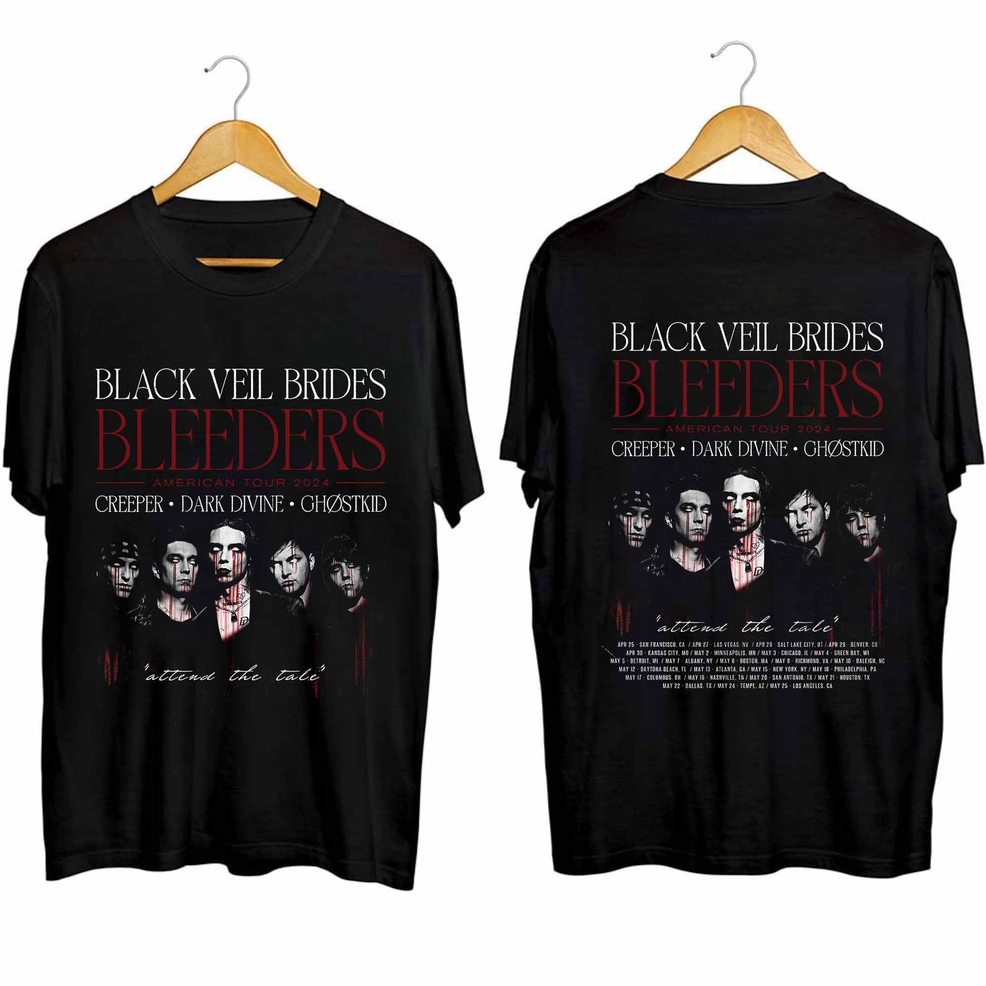 Black Veil Brides 2024 Tour Shirt, Black Veil Brides Band Fan Shirt
