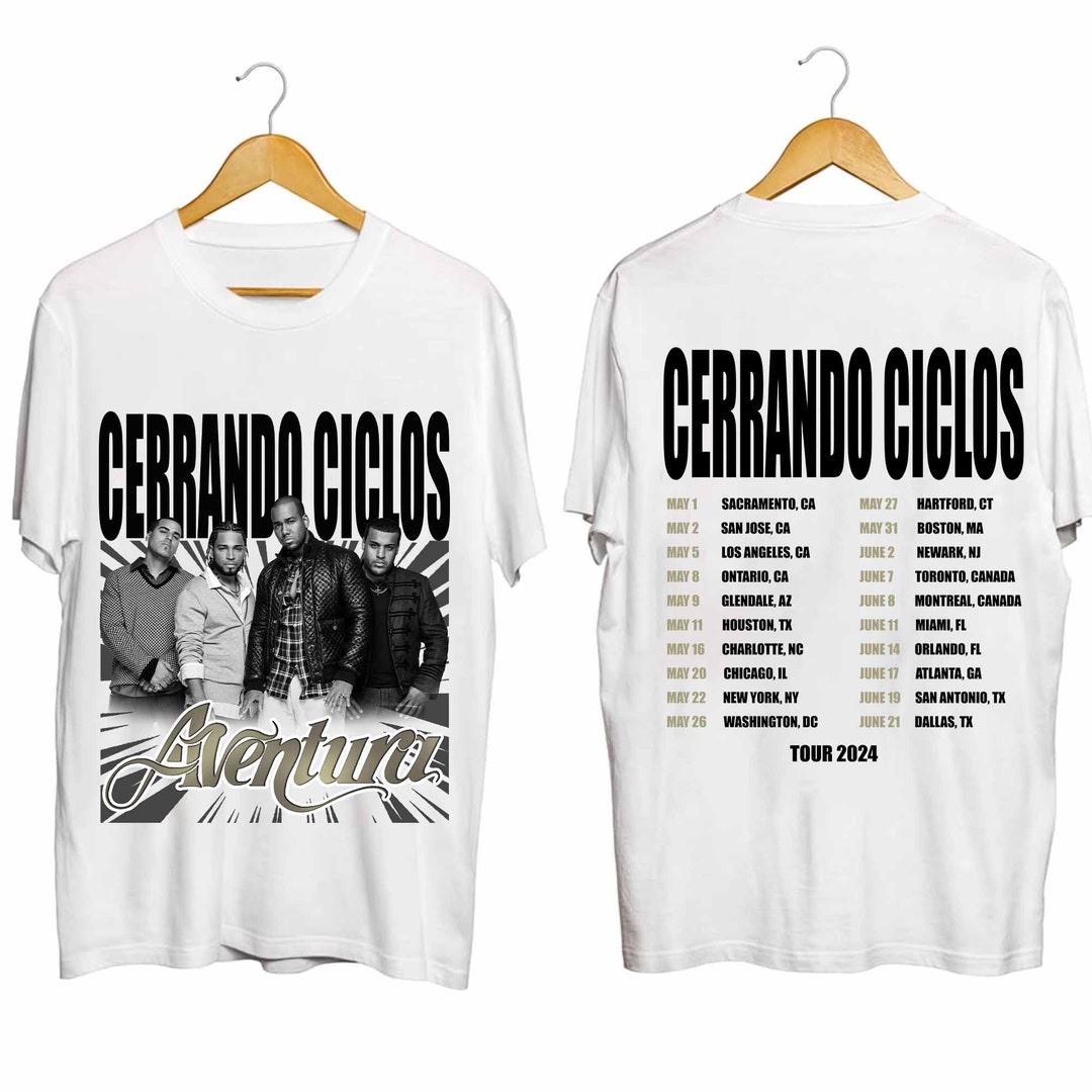 Aventura Cerrando Ciclos 2025 Tour Shirt, Aventura Band Fan Shirt