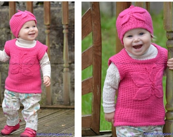 Knitting Pattern - Lady Butterfly Vest (Baby and Child sizes)