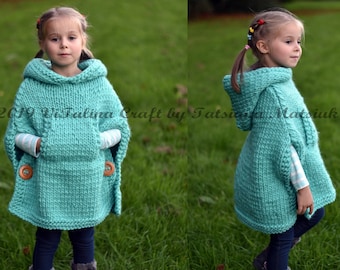 Knitting Pattern - Ramble Poncho (All sizes)