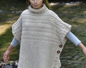Knitting Pattern - Twilight Poncho (All sizes)