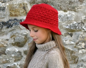 Knitting Pattern - Trimetry Bucket Hat (Toddler, Child and Adult sizes)