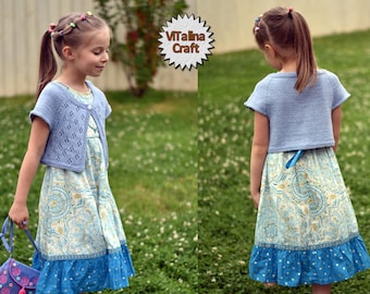 Knitting Pattern - Violet Coast Bolero (Cardigan) - Baby, Child sizes
