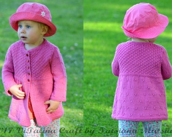 Knitting Pattern - Diamond Drops Cardigan (Baby and Child sizes)