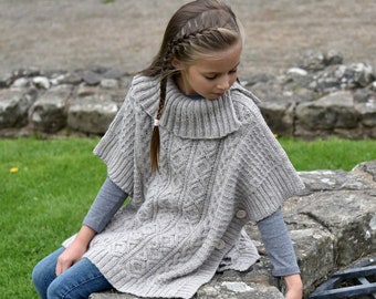 Knitting Pattern - Dreamaway Poncho (Toddler, Child and Teen sizes)