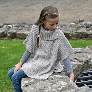 Knitting Pattern - Dreamaway Poncho (Toddler, Child and Teen sizes)