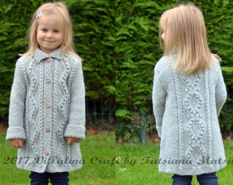 Knitting Pattern - Diamond Dust Coat (Toddler, Child and Teen sizes)
