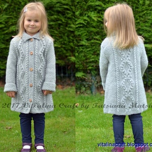Knitting Pattern - Diamond Dust Coat (Toddler, Child and Teen sizes)