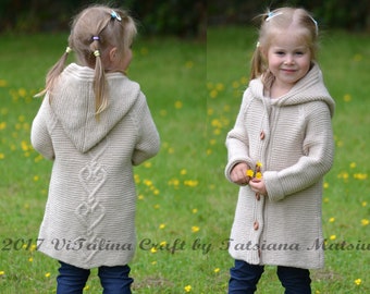 Knitting Pattern - Hearts Queen Coat (Toddler, Child and Teen sizes)
