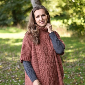Knitting Pattern - Adult Cable Fantasy Poncho (ONLY Adult sizes)