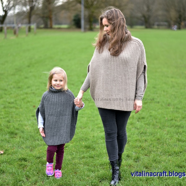 Knitting Pattern - Comfort Formula Poncho (All sizes)