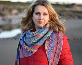 Knitting Pattern - Colour Fantasy Shawl