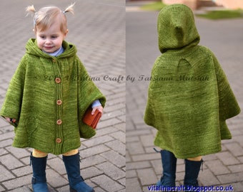 Knitting Pattern - Hearts Queen Poncho (Toddler, Child and Teen sizes)