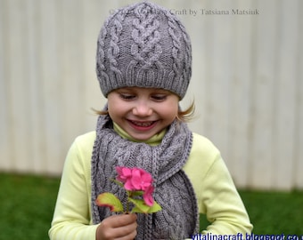 GEMVIE 2 Pcs Baby Knit Beanie Hat Scarf Set,Toddler Kids Cute Dinosaur Earflap Hat and Neck Warmer Winter Pom Hat