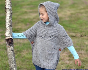 Knitting Pattern - E-motion Poncho (All sizes)
