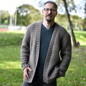 Mens open cardigan store
