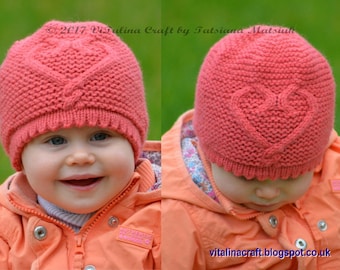 Knitting Pattern - Hearts Queen Hat (All sizes)
