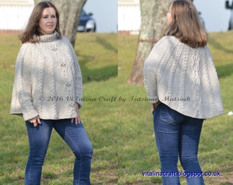 Knitting Pattern - Big Temptation Poncho (Adult sizes)